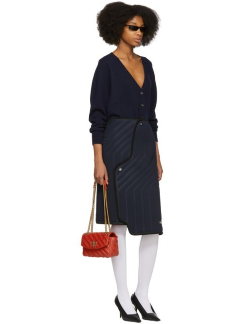 Balenciaga Navy Blue Car Carpet Mat Skirt Size 38